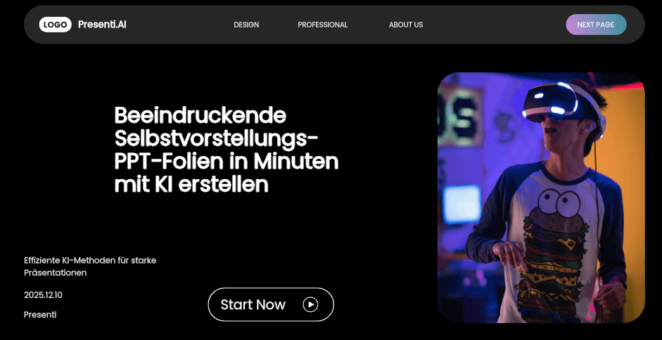 Erstellen Sie beeindruckende Selbstvorstellungs-PPT-Folien in wenigen Minuten mit KI