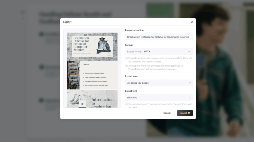 export your generated decks