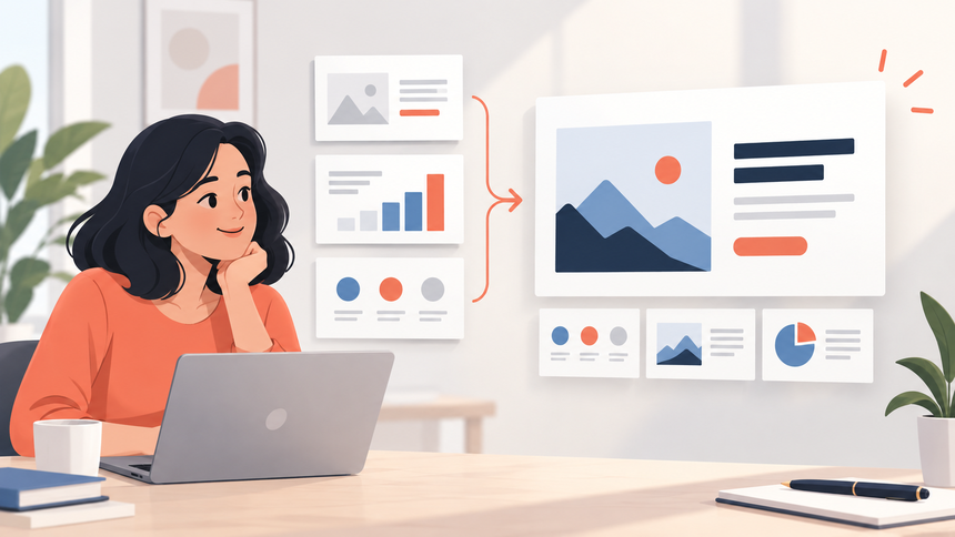 Editorial illustration for 7. Beautiful.ai: Best for Automatic Layouts and Professional Visuals