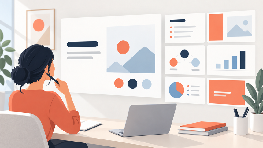 Editorial illustration for (1) Flat & Minimal Template , Universal Style