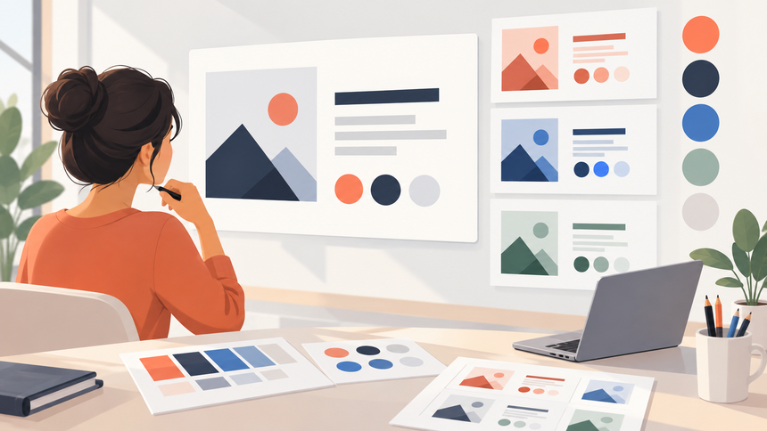 Editorial illustration for Professional Color Schemes