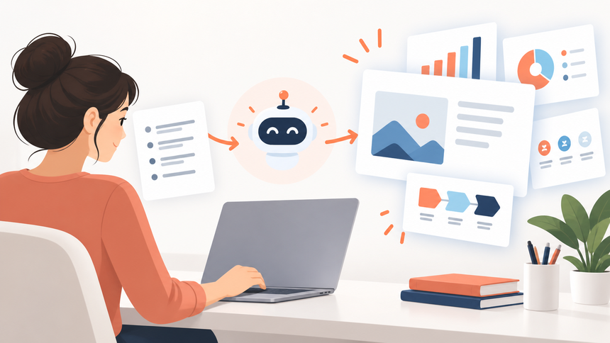 Editorial illustration for 1. Presenti: Best AI-First Presentation Maker Online for Speed and Quality