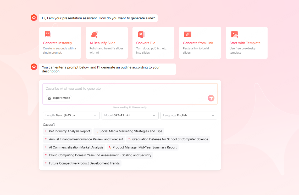 ai generate ppt templates