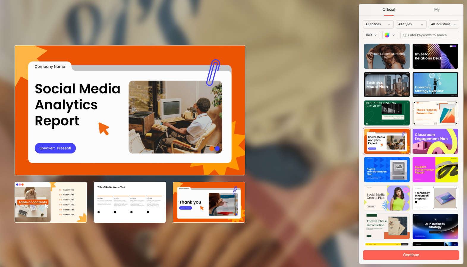 ai generate ppt templates