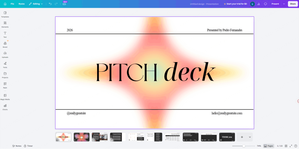 Canva: Best All-Around Online PowerPoint Slide Maker for Visual Content