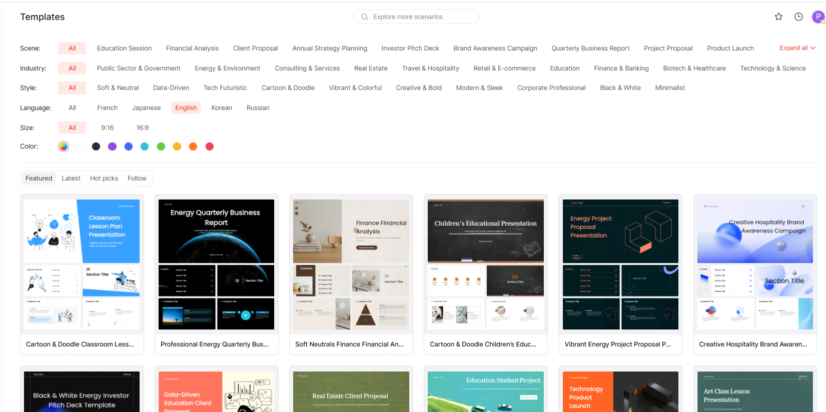 ai generate ppt templates