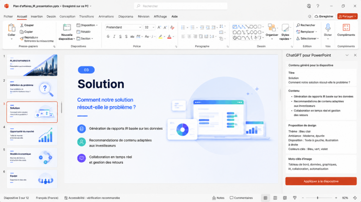 faire un powerpoint avec chatgpt