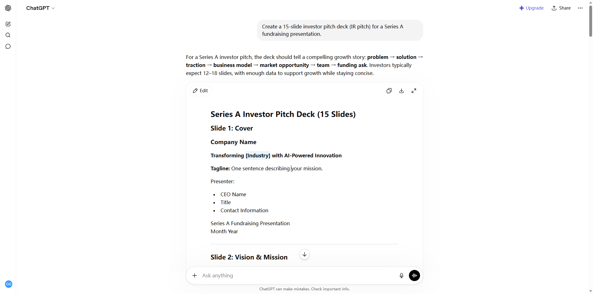 chatgpt ppt outline