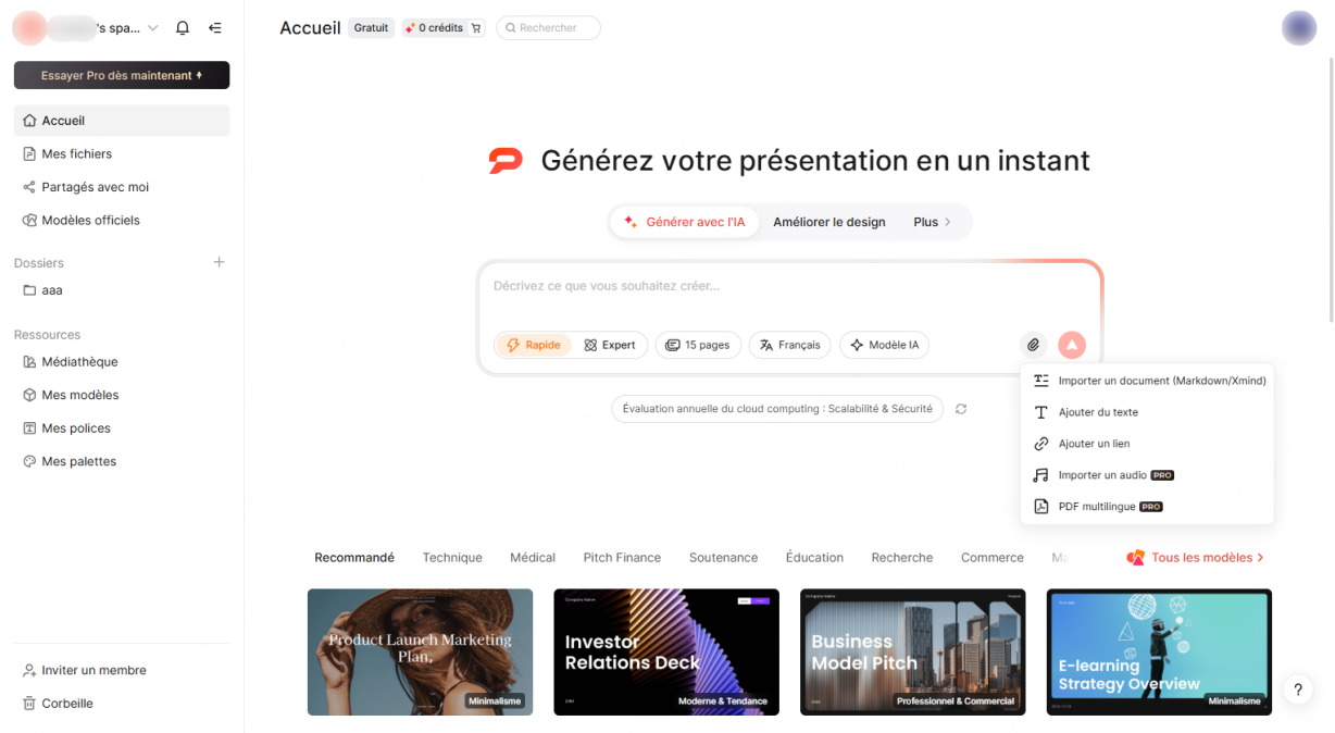 outil ia pour faire des présentations