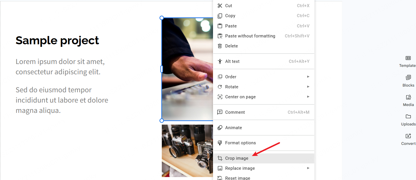 Crop image in google slides