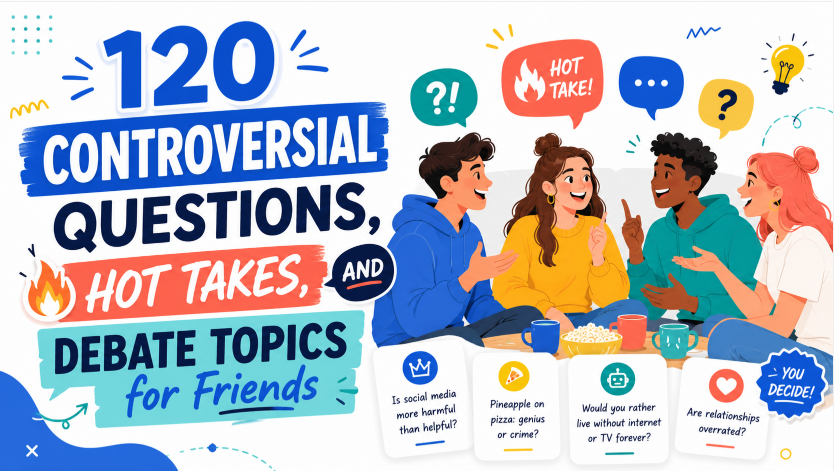 120 Controversial Questions, Hot Takes, and Debate Topics for Friends
