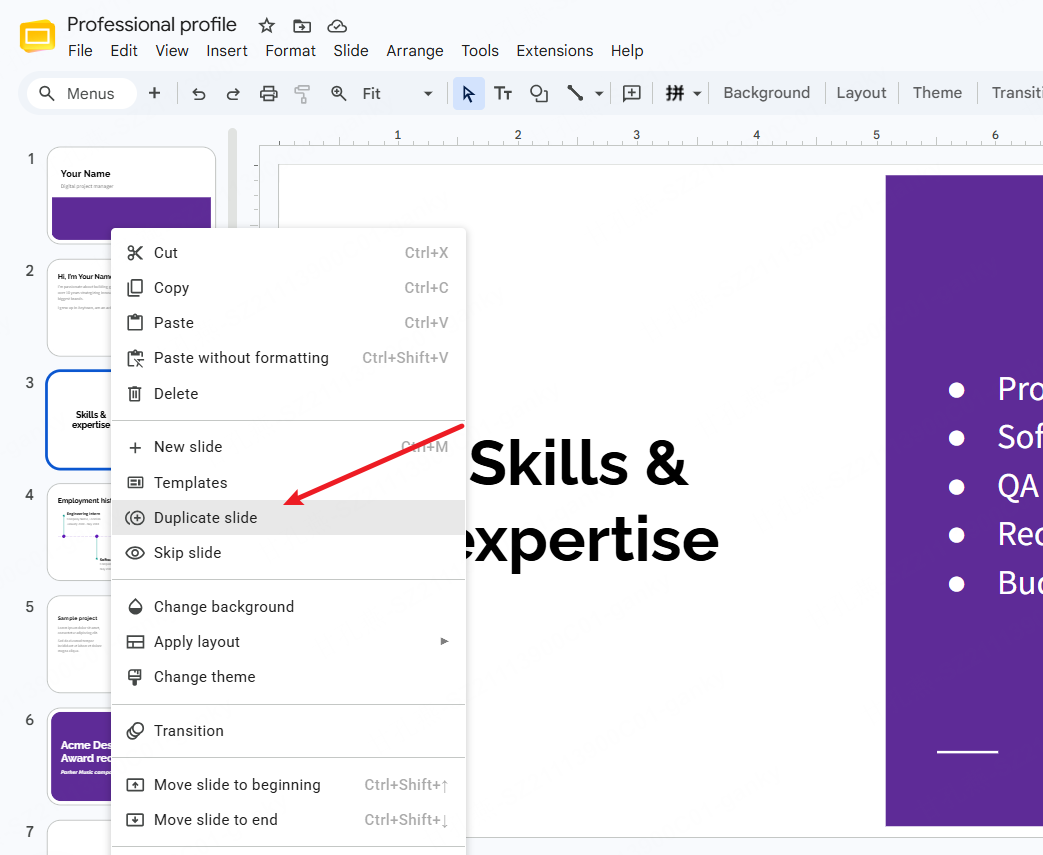 How to Copy a Slide in Google Slides