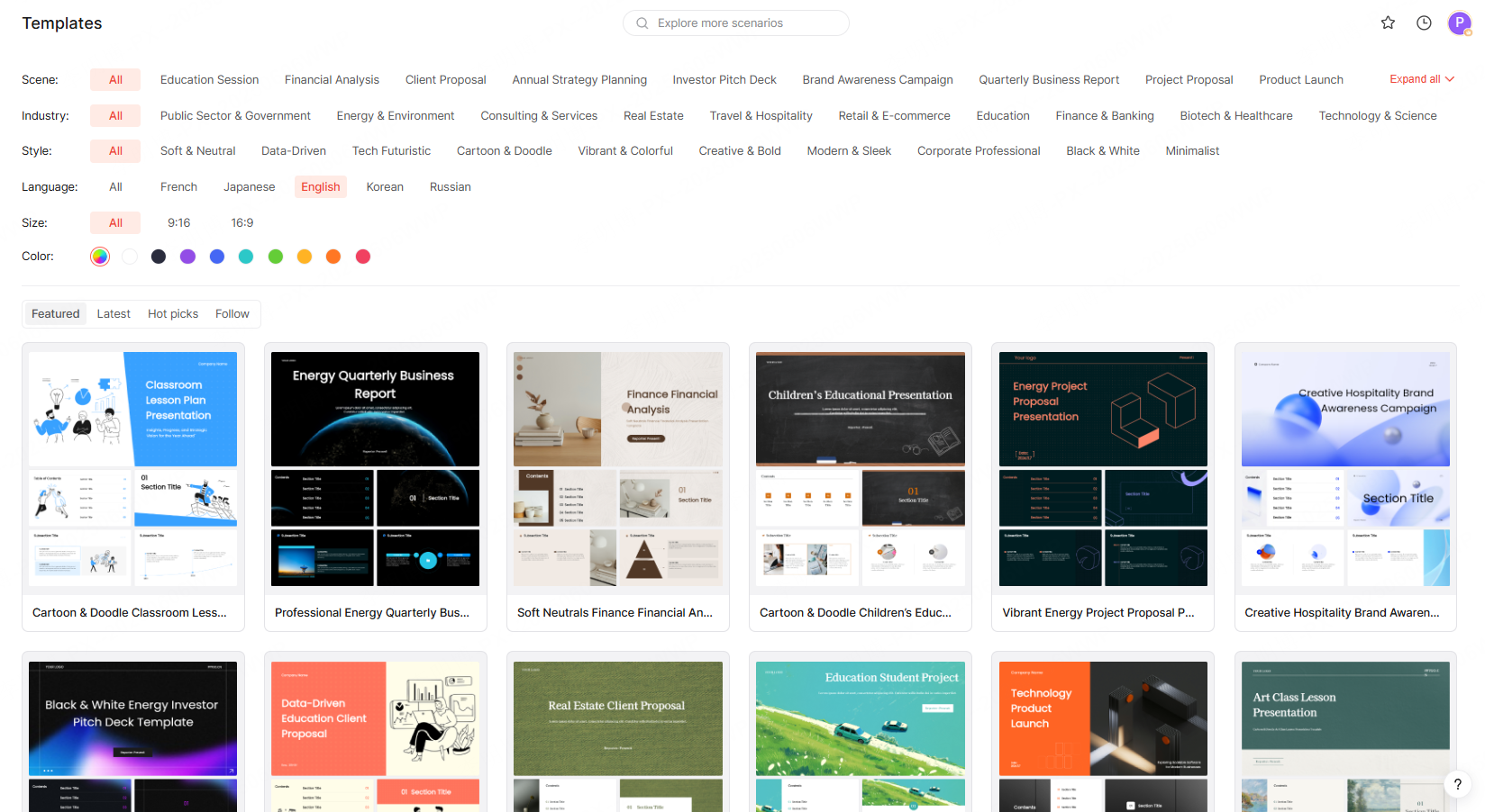 ai generate ppt templates