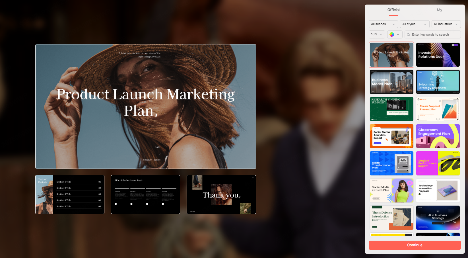 ai generate ppt templates