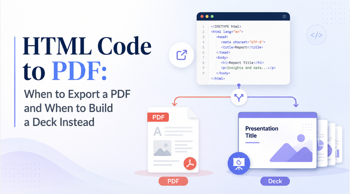 HTML Code to PDF: When to Export a PDF and When to Build a Deck Instead
