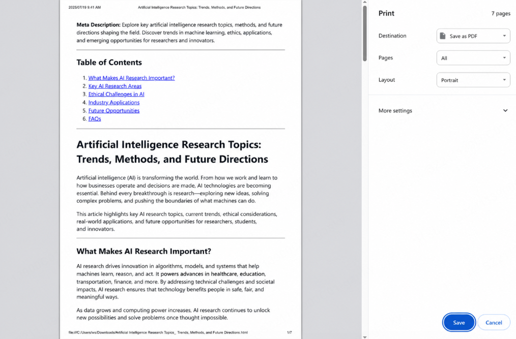 Convert HTML to PDF