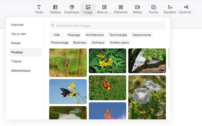 Recherche d’images dans Pixabay
