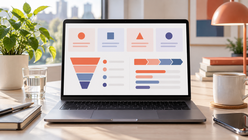 Ten-slide B2B marketing plan presentation structure from plan headline to risks