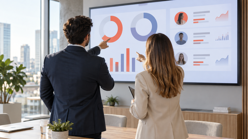 Example customer profile showing trigger, need, proof, and action timeline
