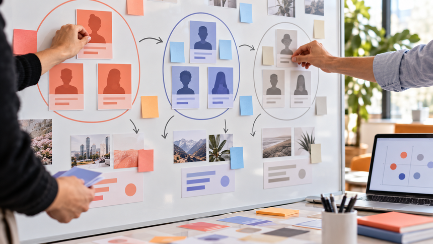 Customer profile matrix connecting high need, strong fit, weak evidence, and action