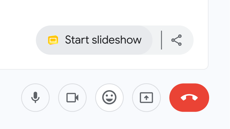 Google Slides Start slideshow control in a live meeting