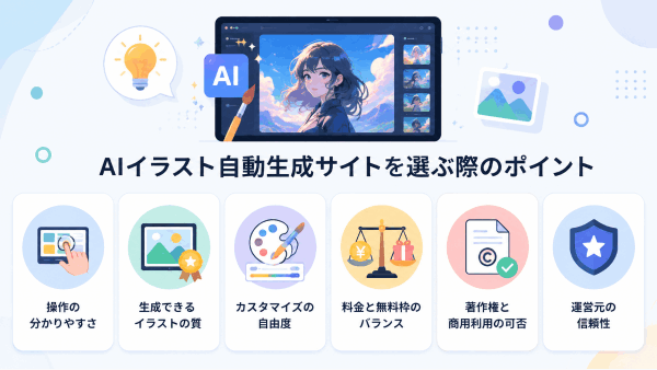 AIイラスト自動生成サイトを選ぶ際のポイント