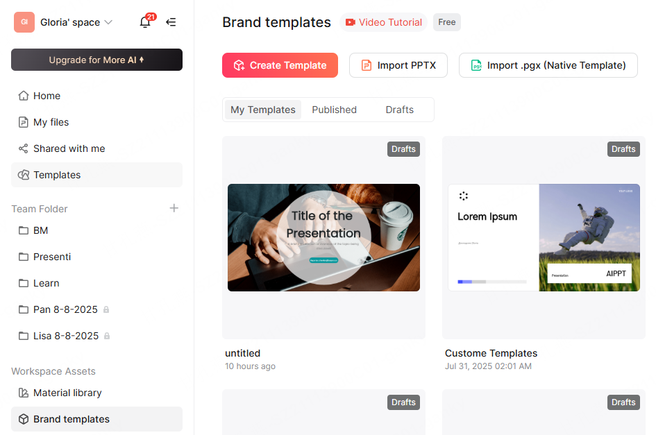 custom brand presentation template layout