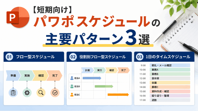 パワポスケジュールの主要パターン