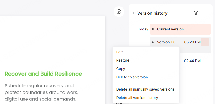 ai slide deck for team collaboration with version history