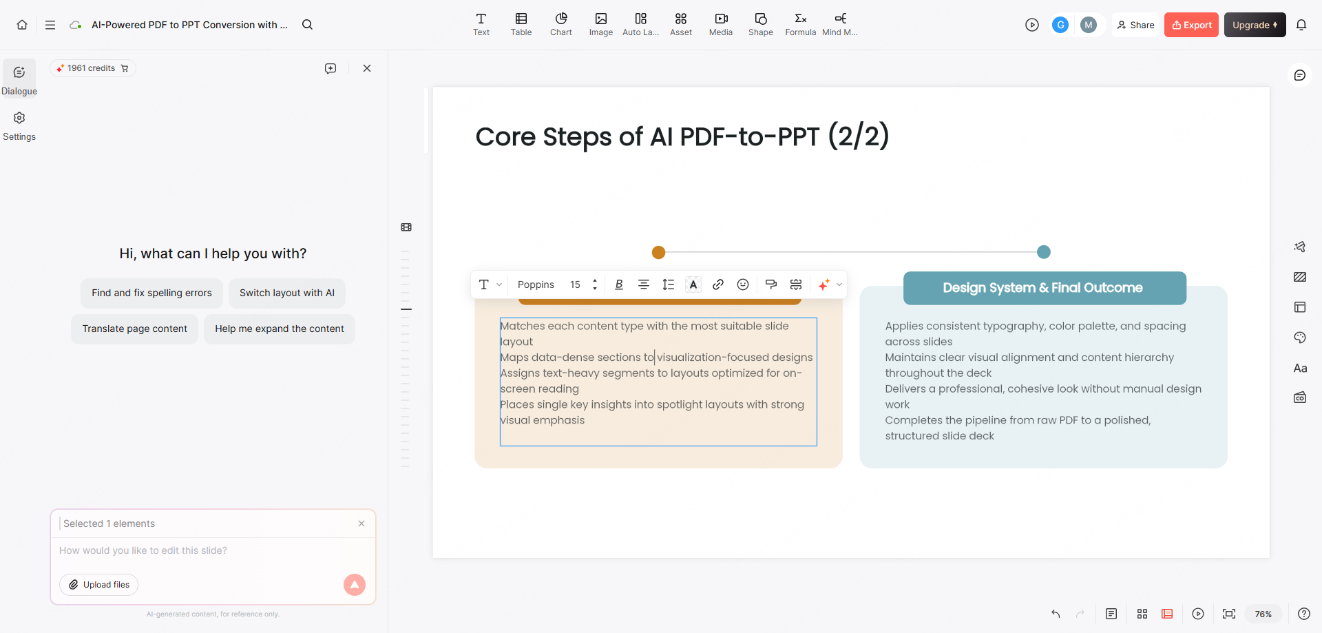 presenti ai agent for slides