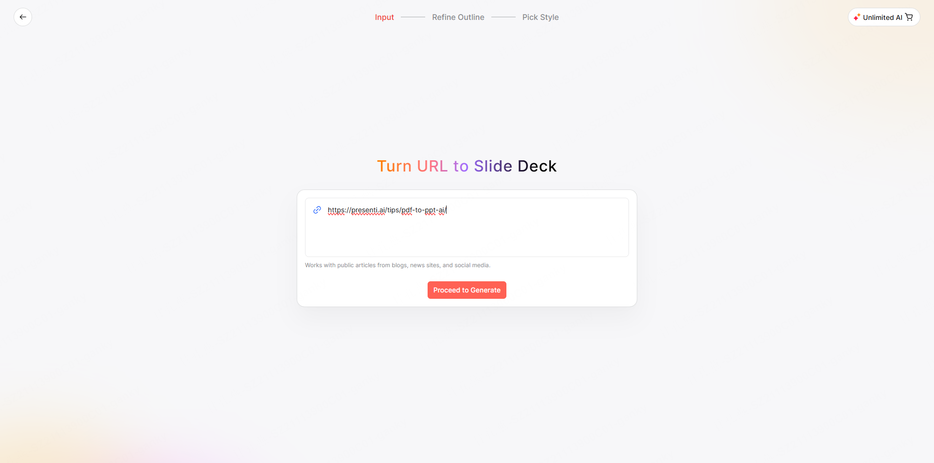 link to presentation convertion
