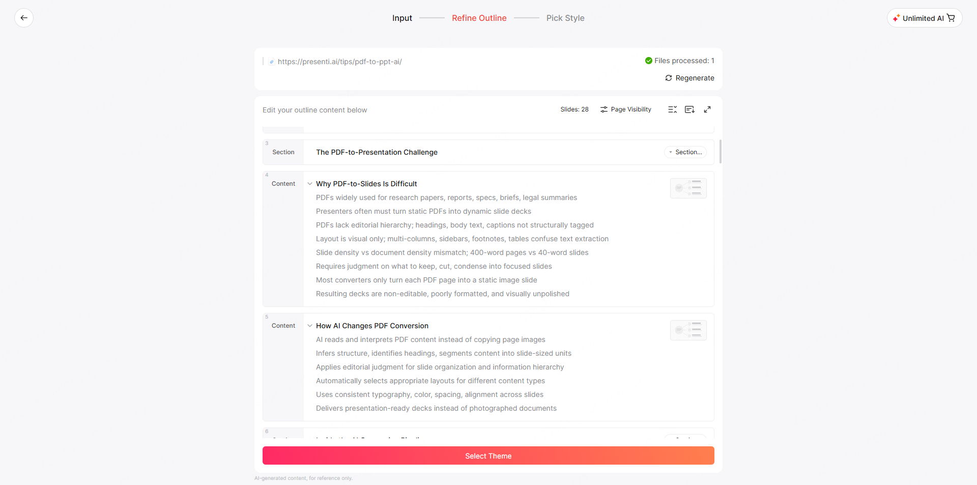 link to presentation outline