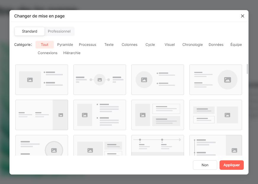les variantes de mise en page