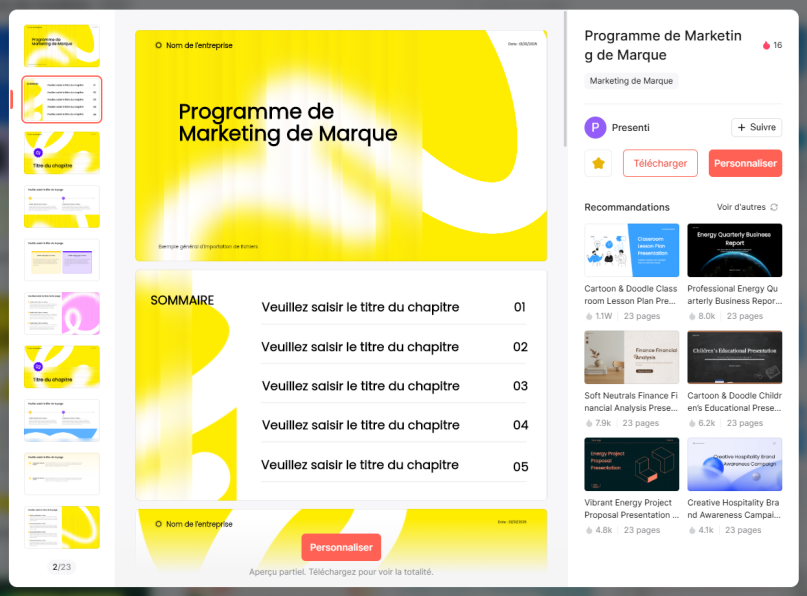 modèle présentation powerpoint gratuit