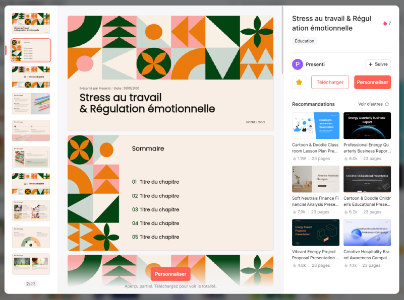 modèle présentation powerpoint