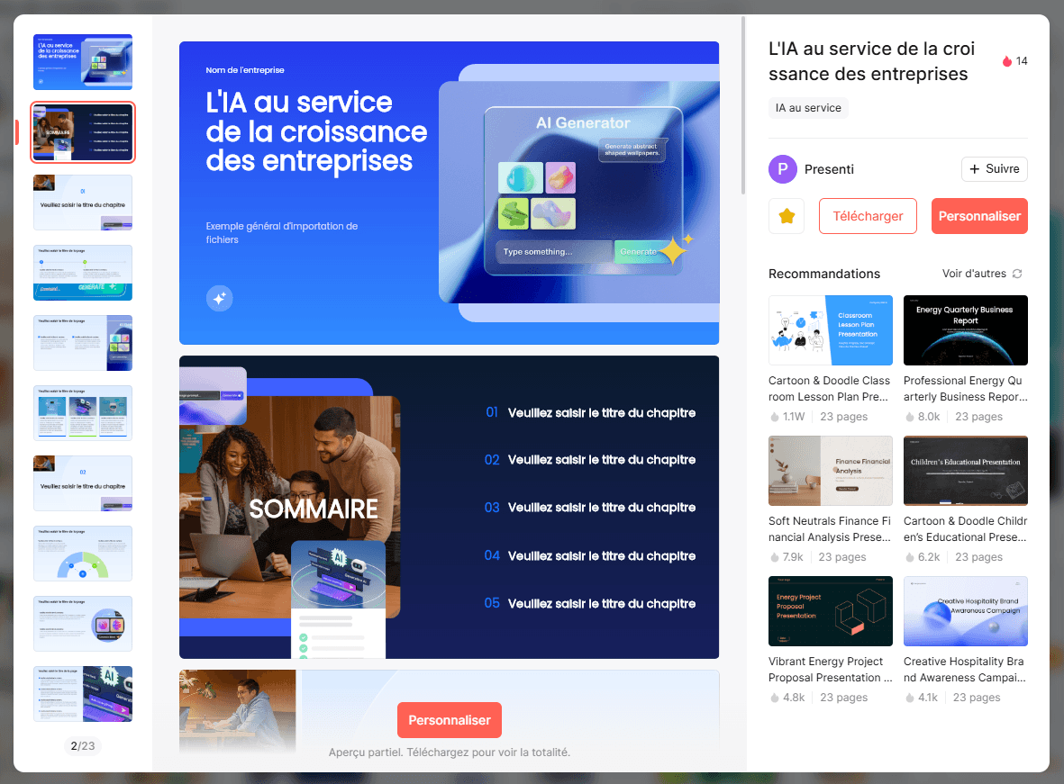 modèle présentation powerpoint
