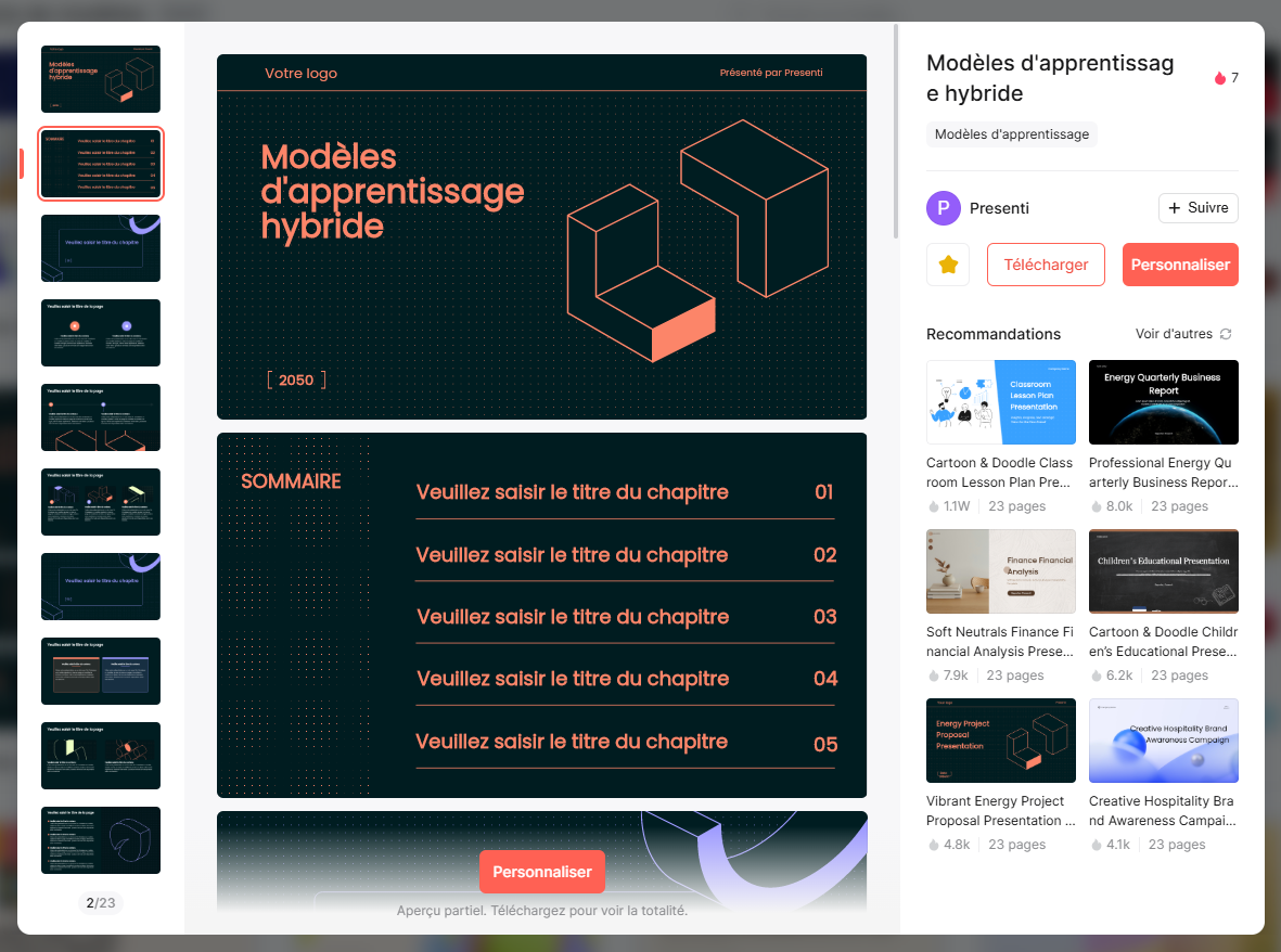 présentation français