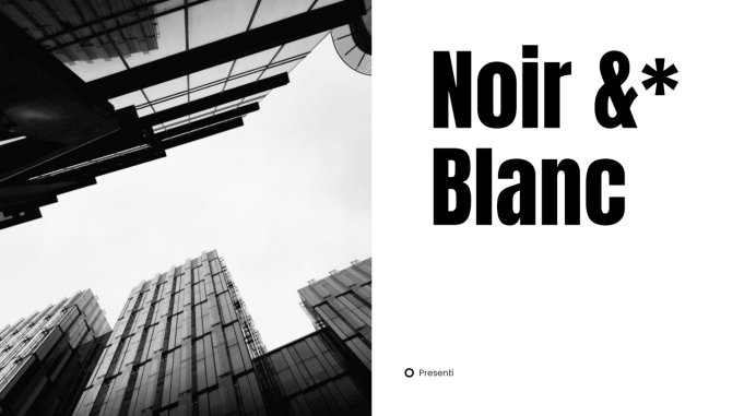 Modèles de présentation Powerpoint en noir et blanc : Style minimaliste