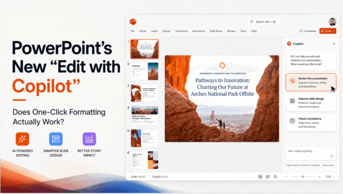 PowerPoint’s New “Edit with Copilot”: Does One-Click Formatting Actually Work?