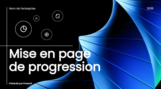 2 mises en page de progression pour illustrer l'avancement et les jalons d'un projet