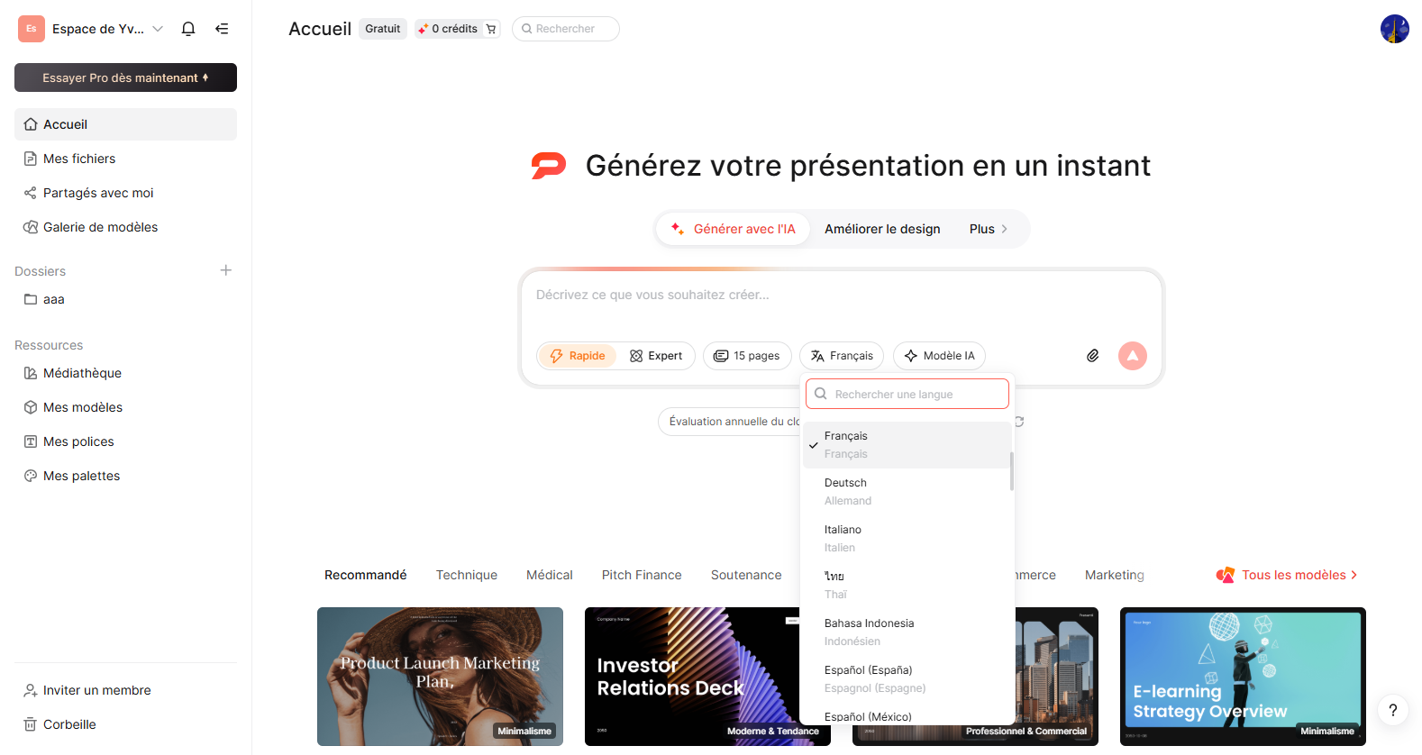 presenti en français
