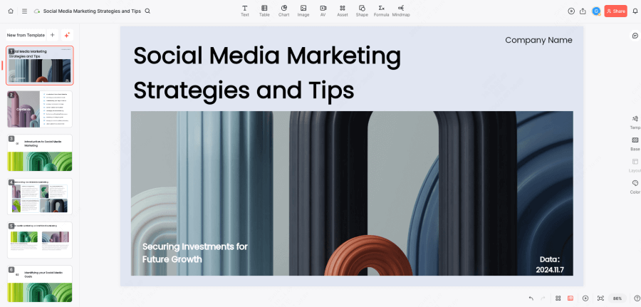 Modèle de présentation du plan de stratégie des médias sociaux