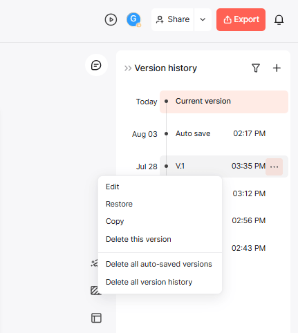 presenti ai presentation version history