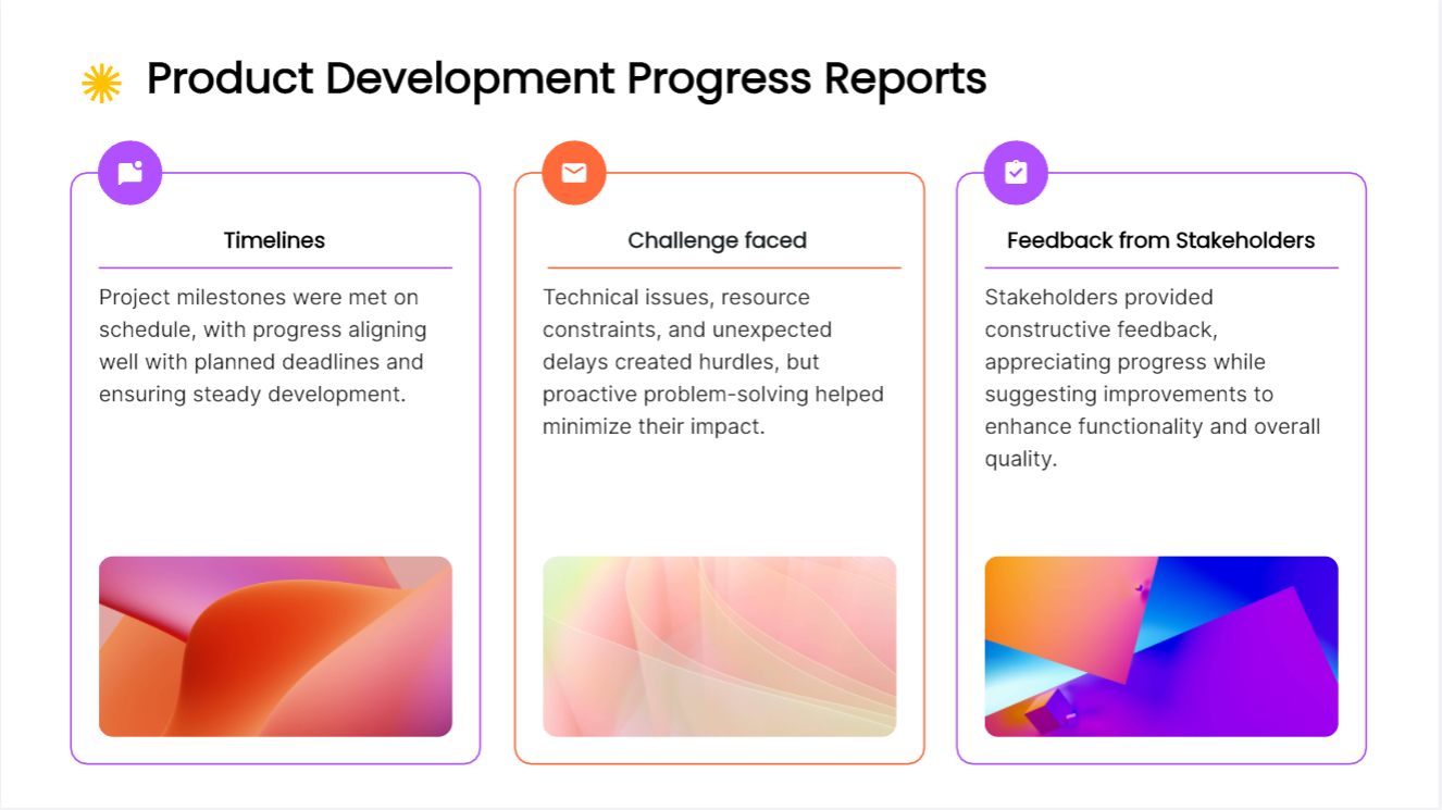 product-development-progress-report