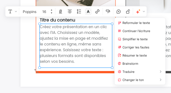 presenti ai en français