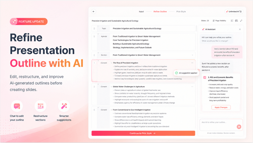 AI Presentation Outline: Create and Refine Your Presentation Structure with AI