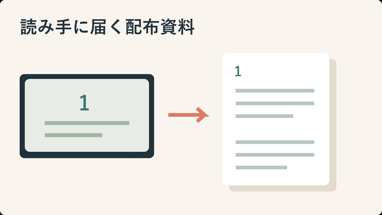 スライドから配布資料を作る方法：読みやすい補助資料