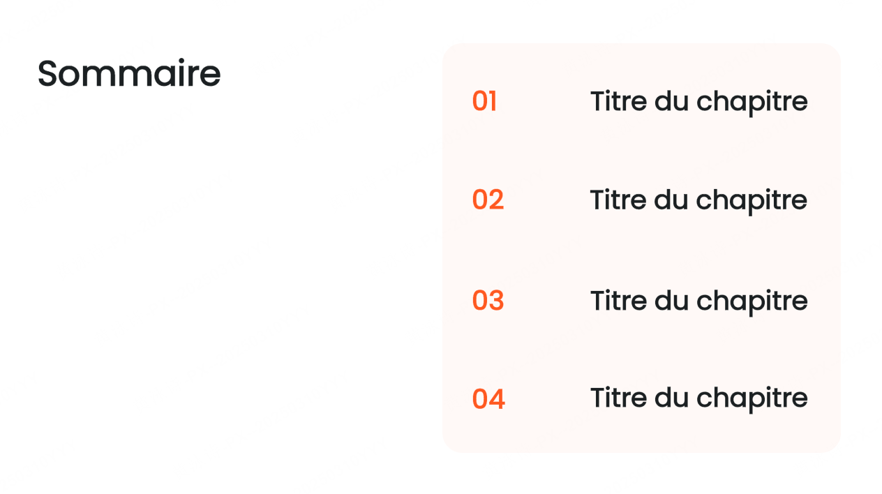 sommaire pour powerpoint