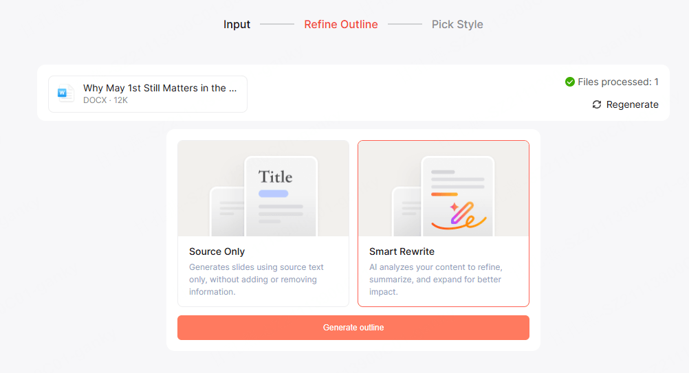 Step 2: Paste Your Outline or Upload Your Document