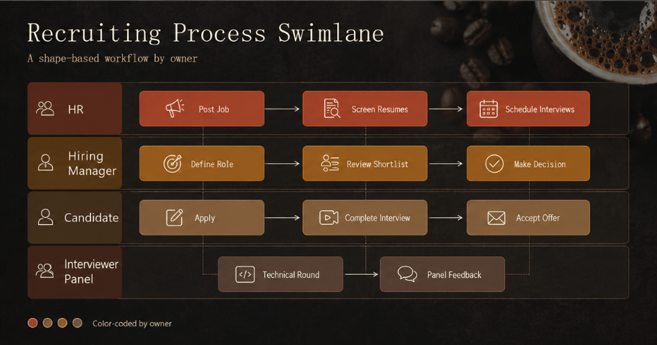 Swimlane Flow Schedule Slide